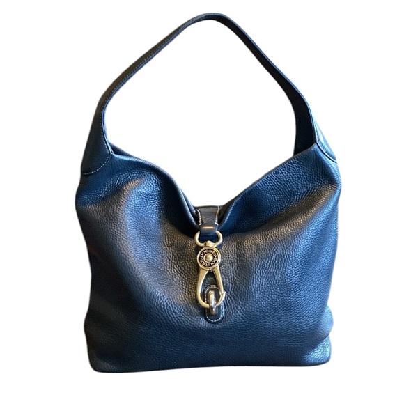 Dooney & Bourke Belvedere Logo Lock Pebbled Leather Bucket Bag - Picture 4 of 17